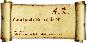 Auerbach Kristóf névjegykártya