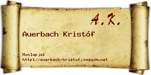 Auerbach Kristóf névjegykártya