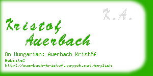 kristof auerbach business card